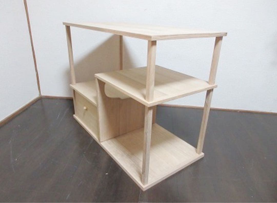 ほぼ未使用 茶道具 善道作 桐木地 利休袋棚 志野棚 組立式 炉用 大棚 共箱