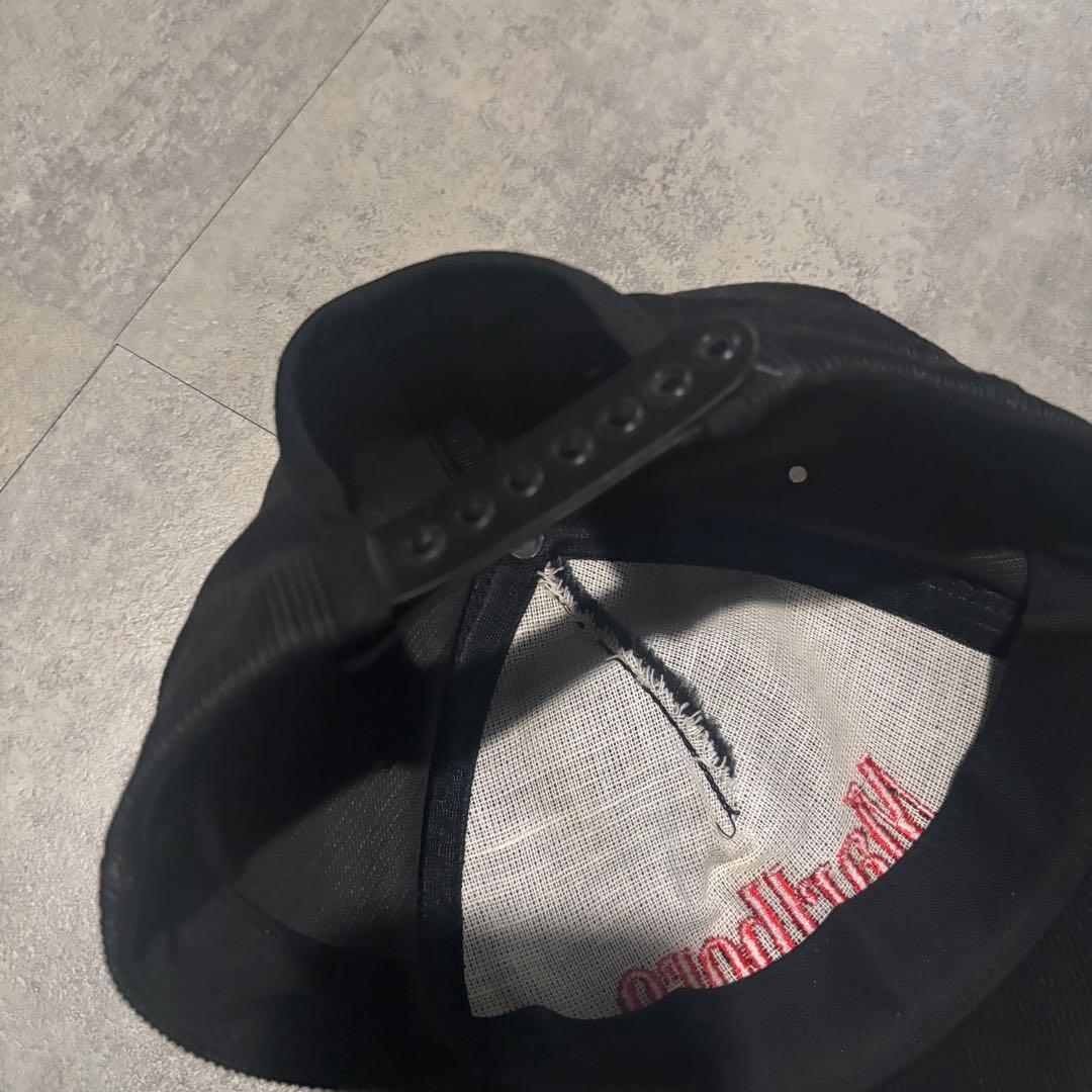 90s Marlboro コーデュロイ ブラック キャップ USA