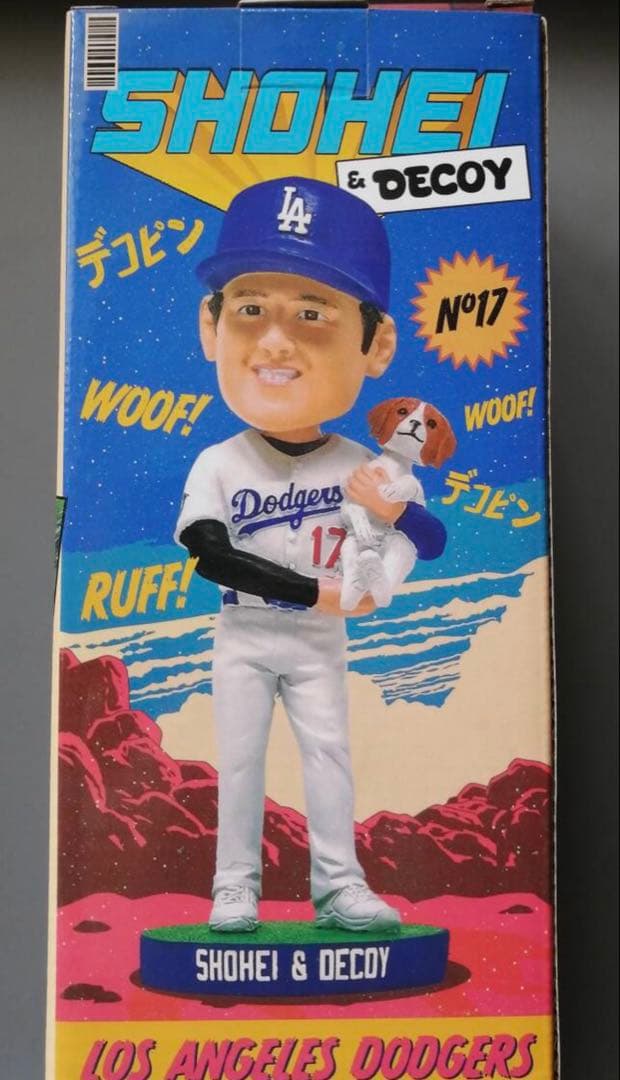 大谷翔平 & デコピン ボブルヘッド人形　ゴールド 限定版 ドジャース 非売品