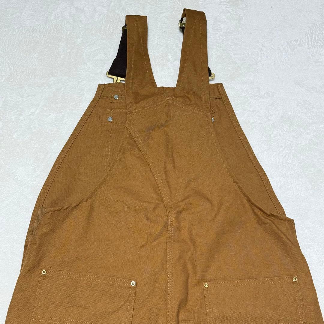 美品　カーハート　メキシコ製　ダック地オーバーオール　　ブラウン36×32