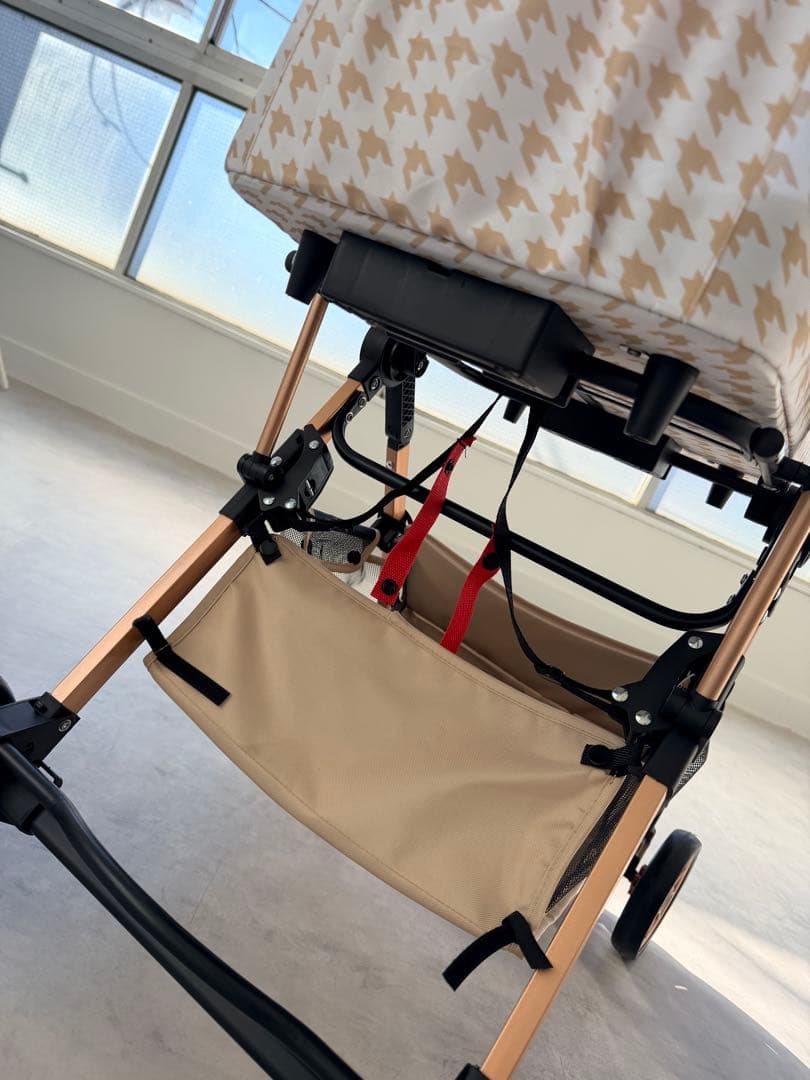 開封済　未使用　ハウンドトゥース柄 ペットカート　分離式　アルミ 20kg小型犬