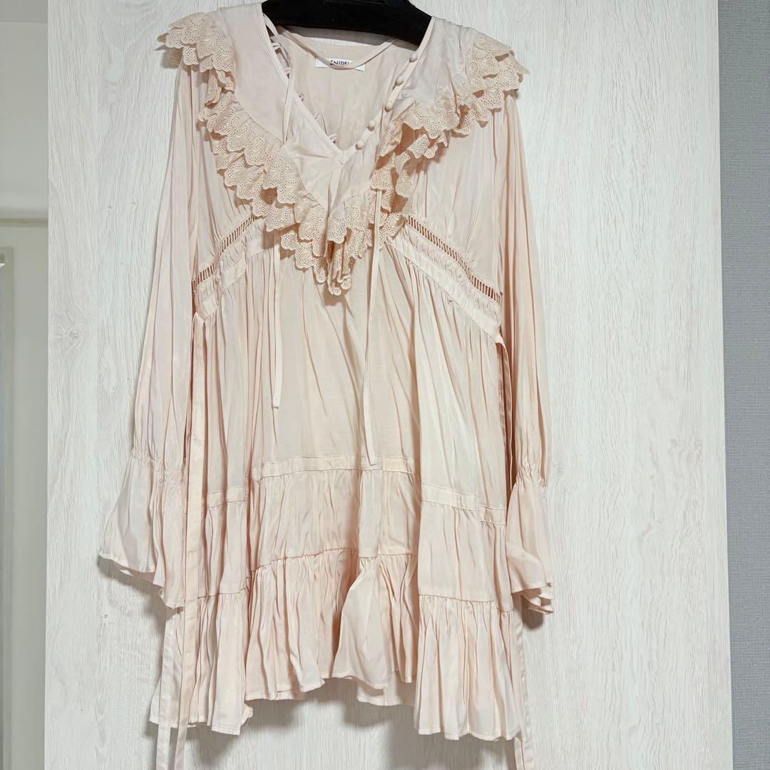 SNIDEL コットンライクラッフルカラーチュニック