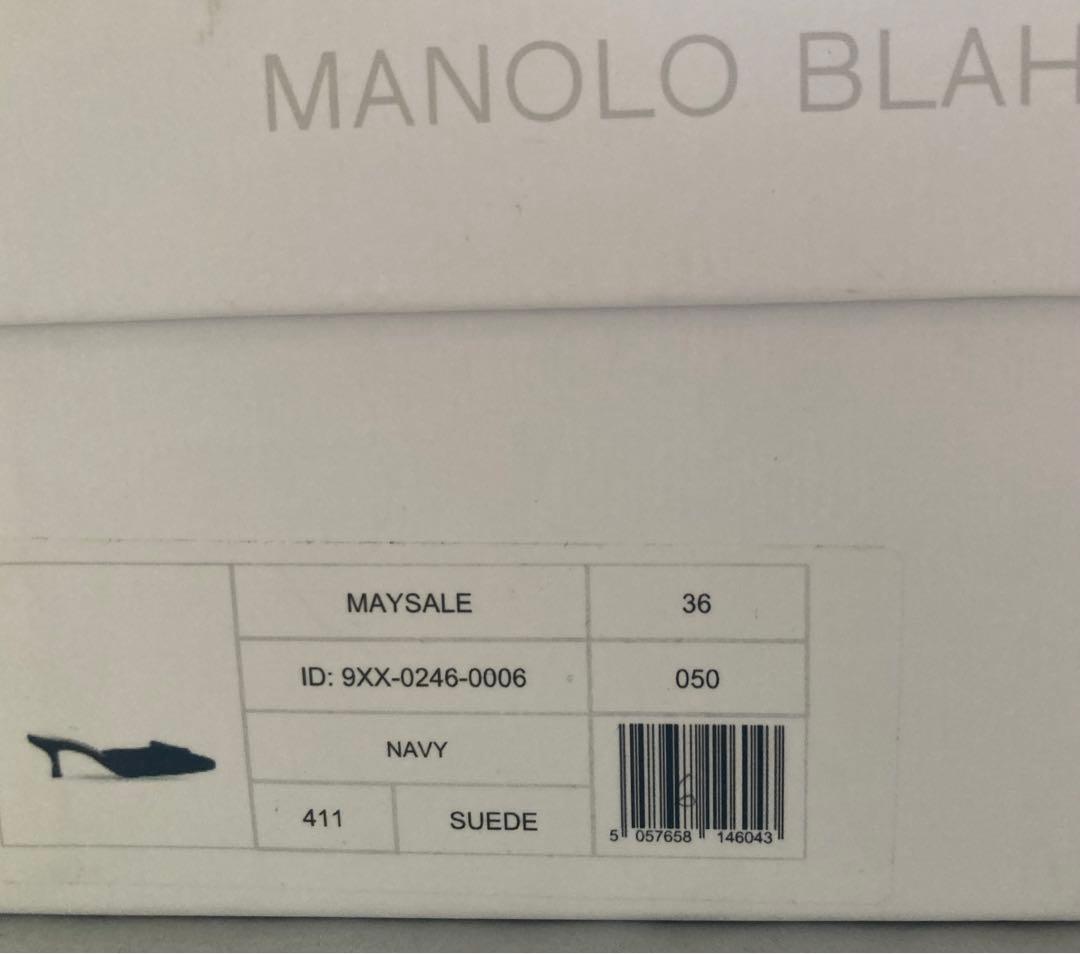 新品Manolo Blahnik Maysale 50mm ネイビー36