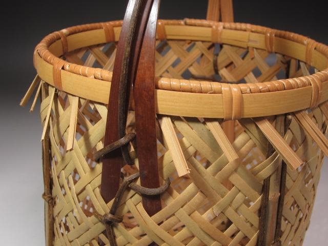 【セール】★　西川宗悦　手付篭花入　表千家　十三代　即中斎の花押★x337