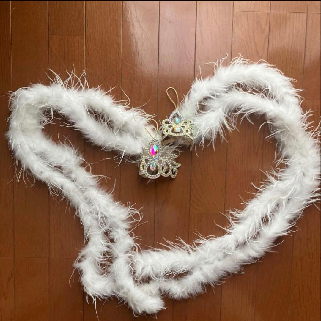 ホワイト 天然オーストリッチ　社交ダンス　フロート