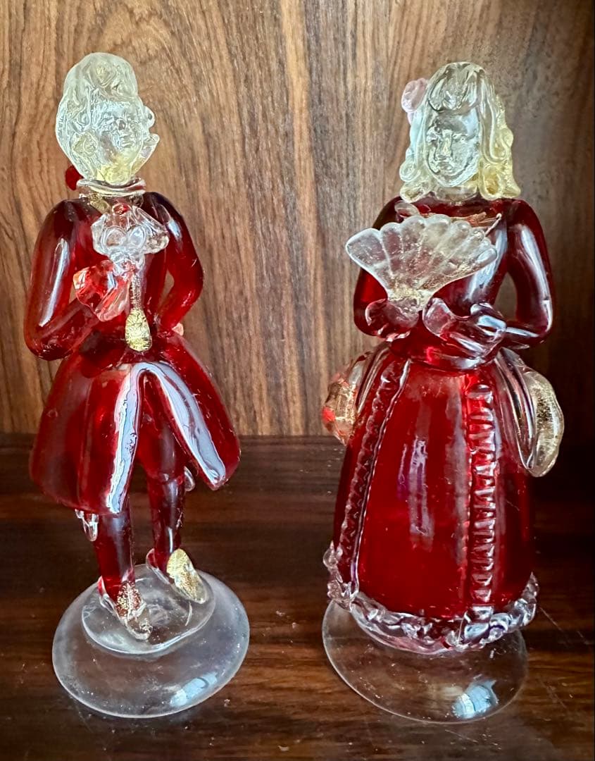 ベネチアングラス/男女フィギュリンセット