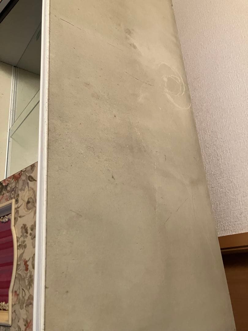 昭和　レトロ　花柄タンス ガラス棚付き