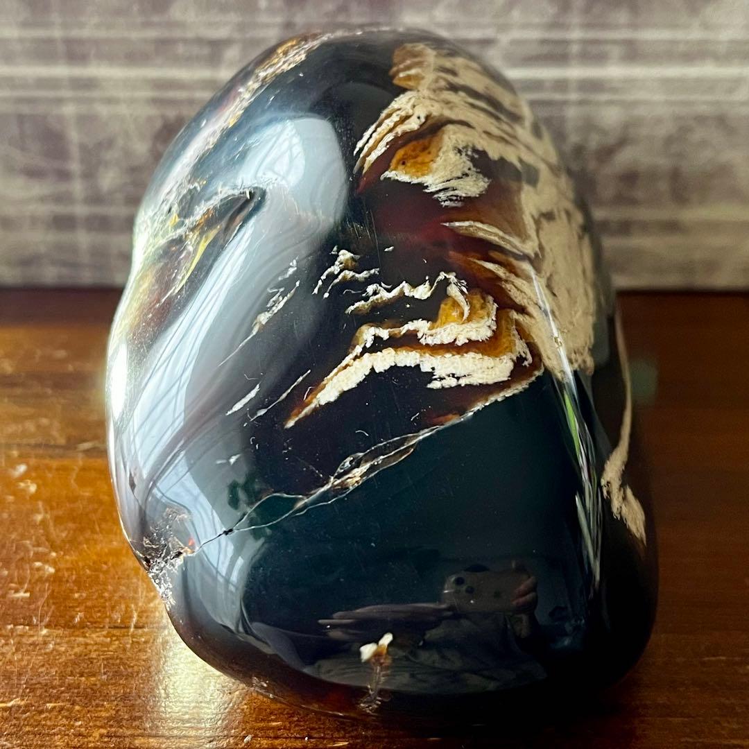 巨大 琥珀 原石 標本 688g アンバー チェリー ブルー タイガー 鑑賞石