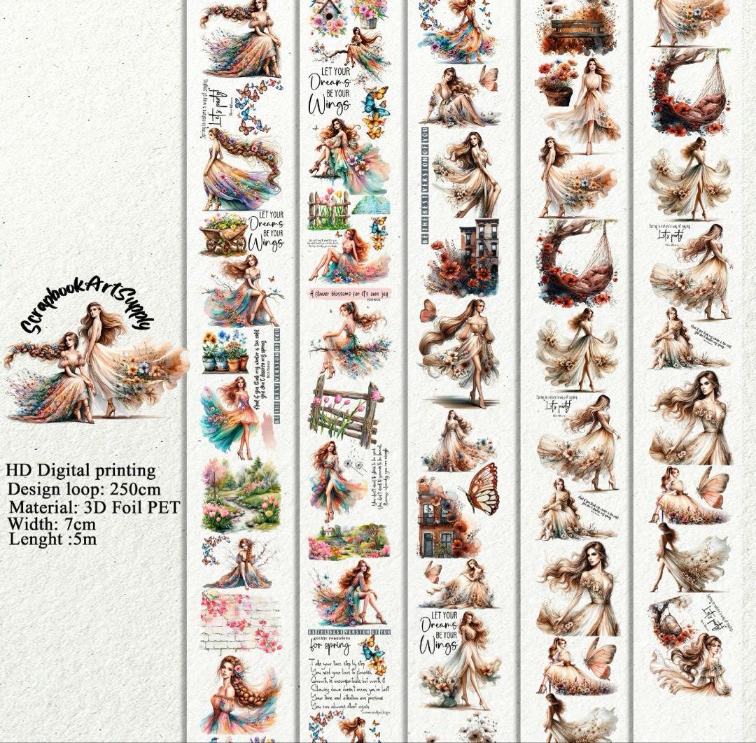 海外マステ切り売り ScrapbookArtSupply 花 フェアリー 妖精