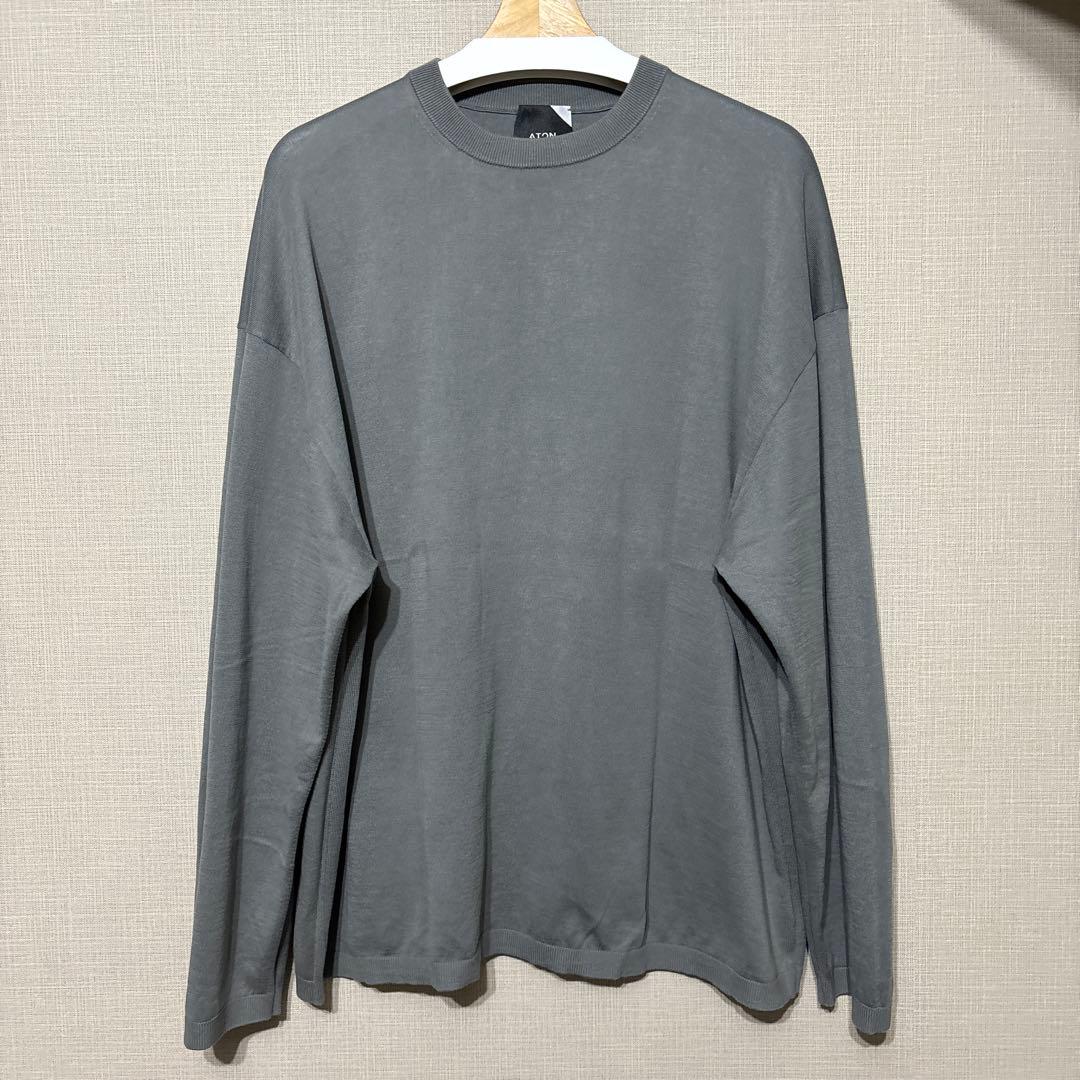 ATON ニット 6 SUVIN COTTON OVERSIZE SWEATER