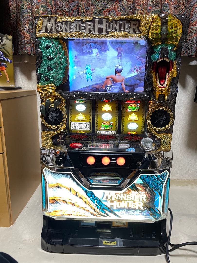 パチスロ実機 モンスターハンター 月下雷鳴 不要機付き 家庭用電源
