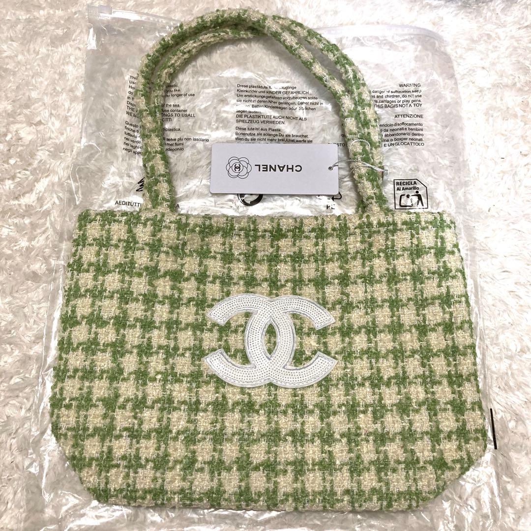 CHANEL ツイードトートバッグ　スパンコール