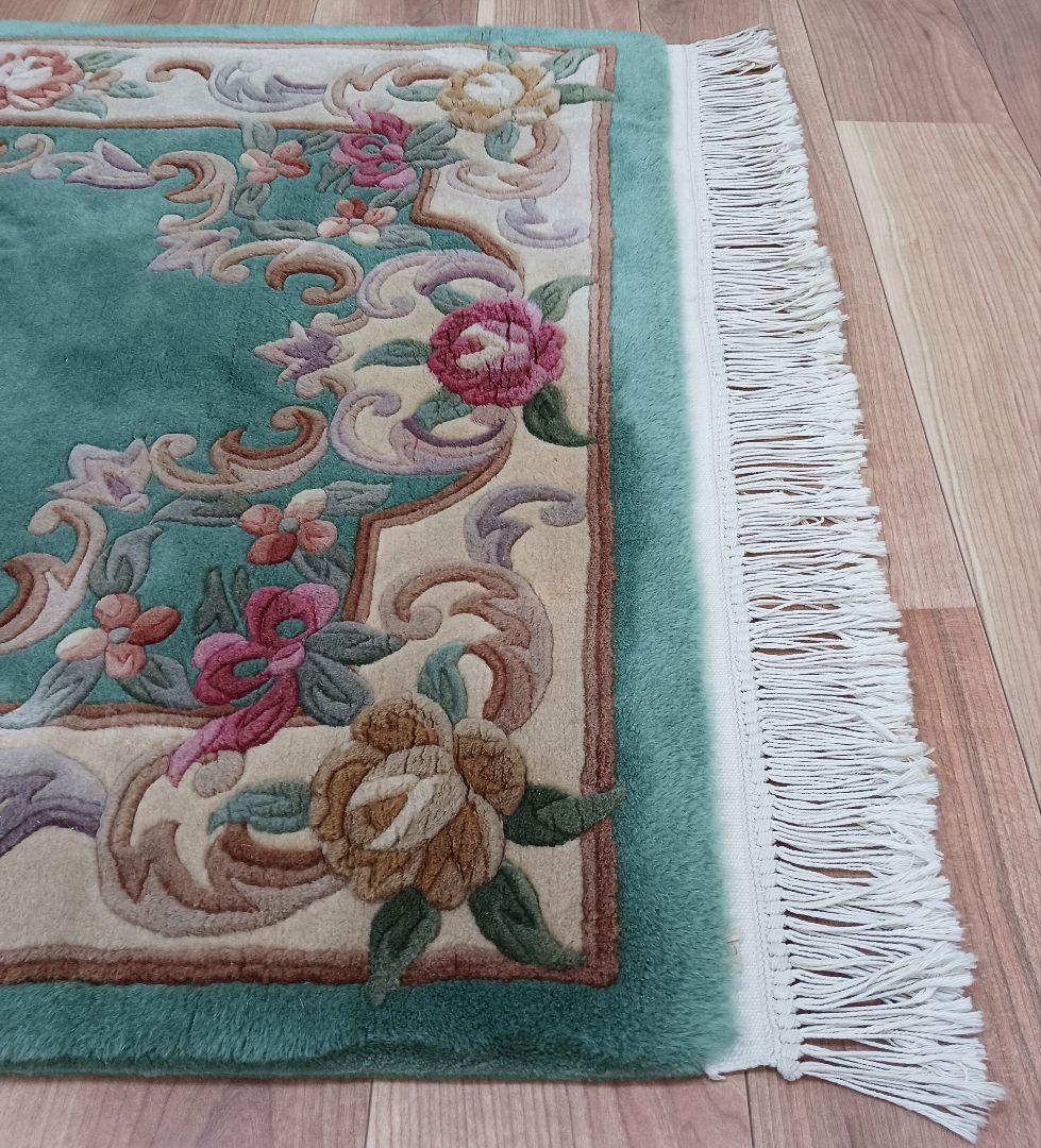 専用Y2690-3 高級中国段通 ウール100% ハンドカット 153×91㎝