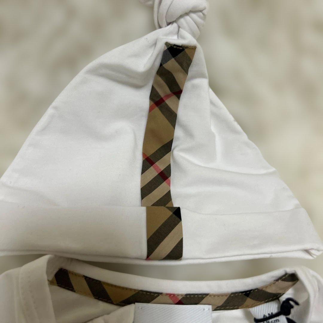 【新品タグ付】BURBERRY バーバリー　ノバチェック　ロンパース　帽子付き