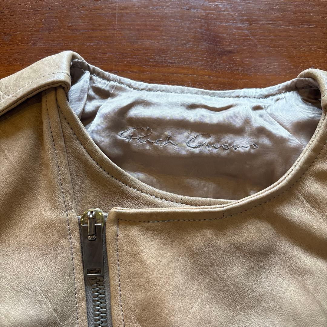 Rick owens リックオウエンス レザージャケット ベージュライダース　s