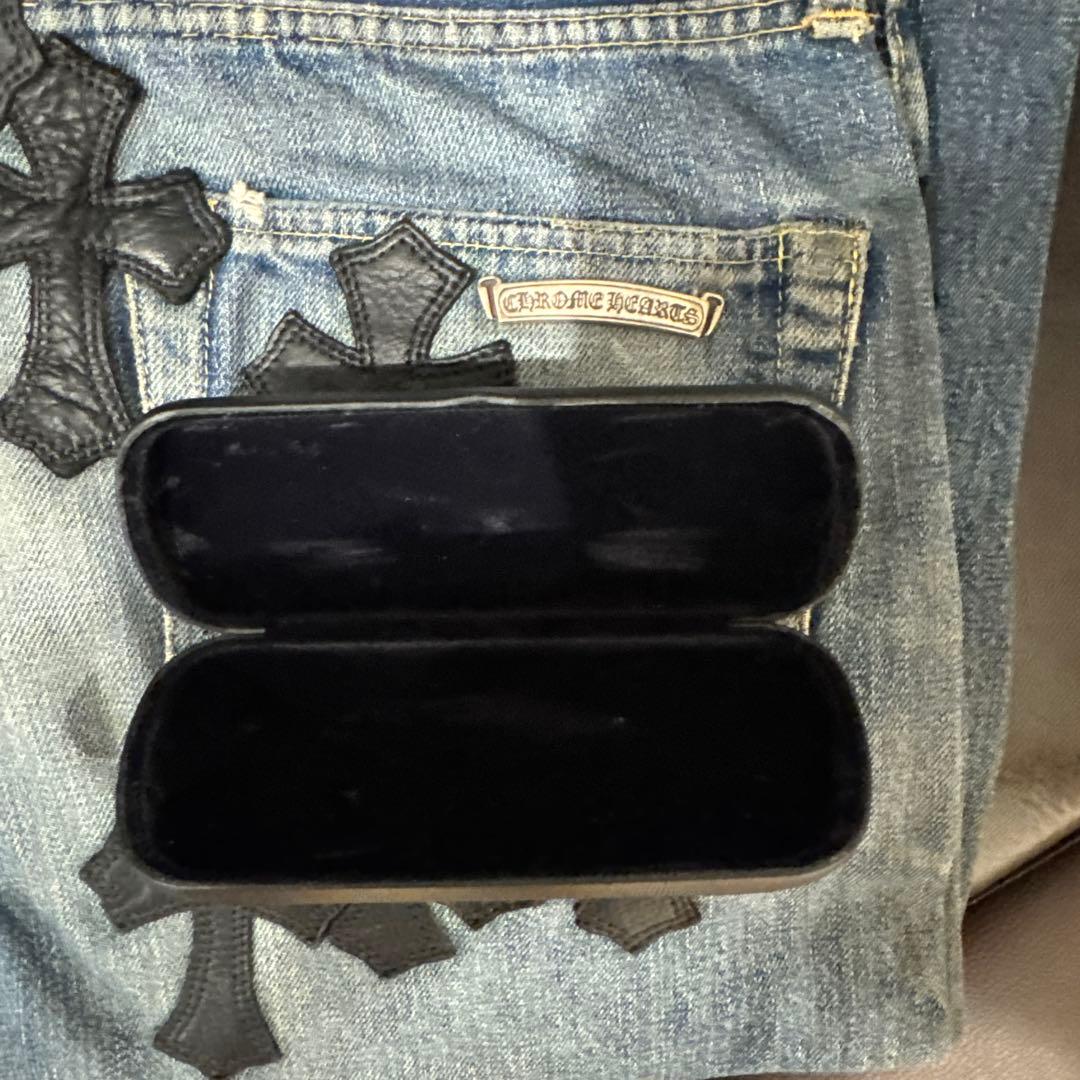 CHROME HEARTS/クロムハーツ スクロールラベル レザーメガネケース