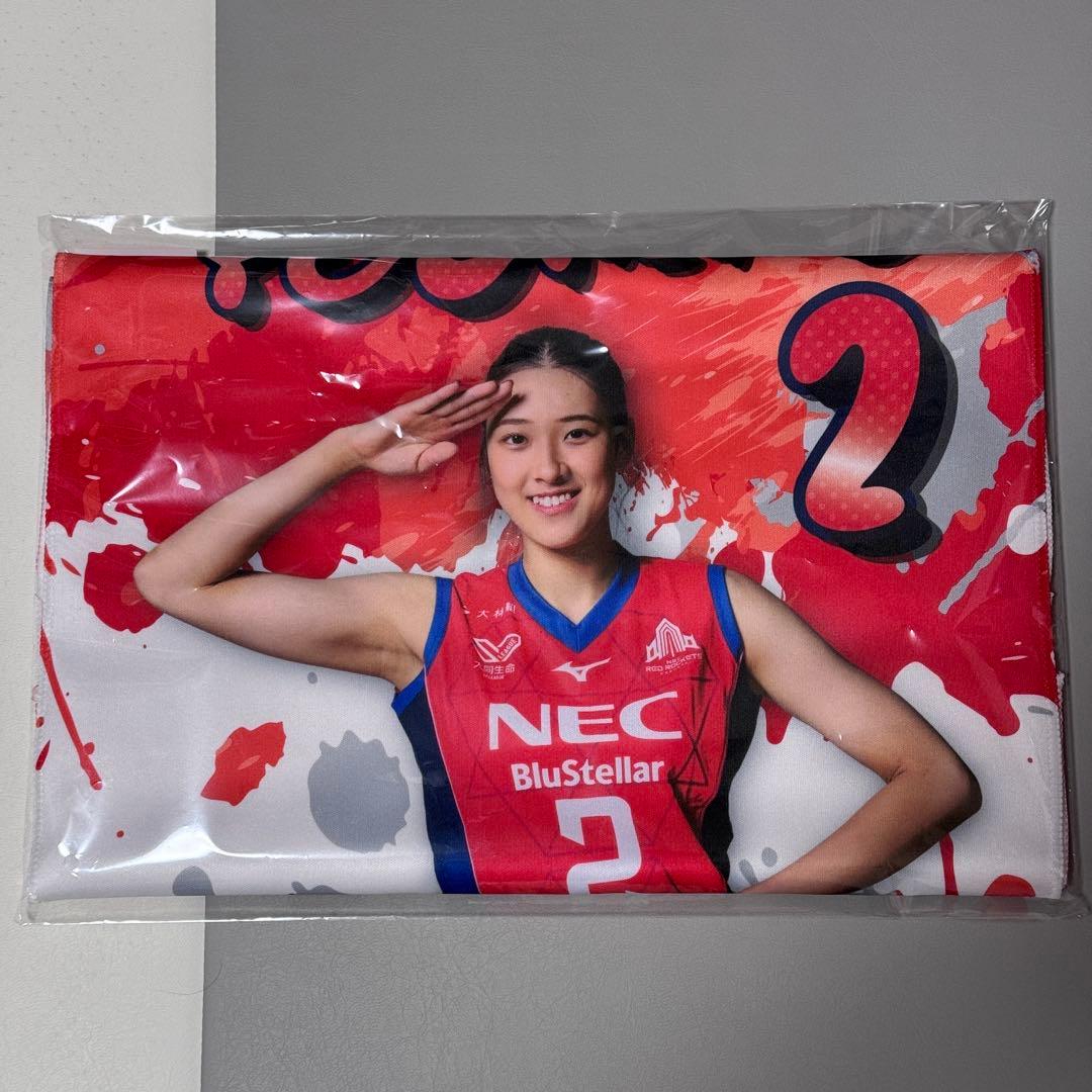 NECレッドロケッツ 佐藤淑乃グッズセット(うちわ、タオル、ポーチ)