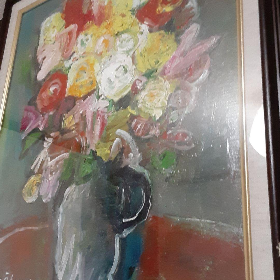 ❤大澤 扶二子 絵画(❁ᴗ͈ˬᴗ͈)薔薇油彩F８号