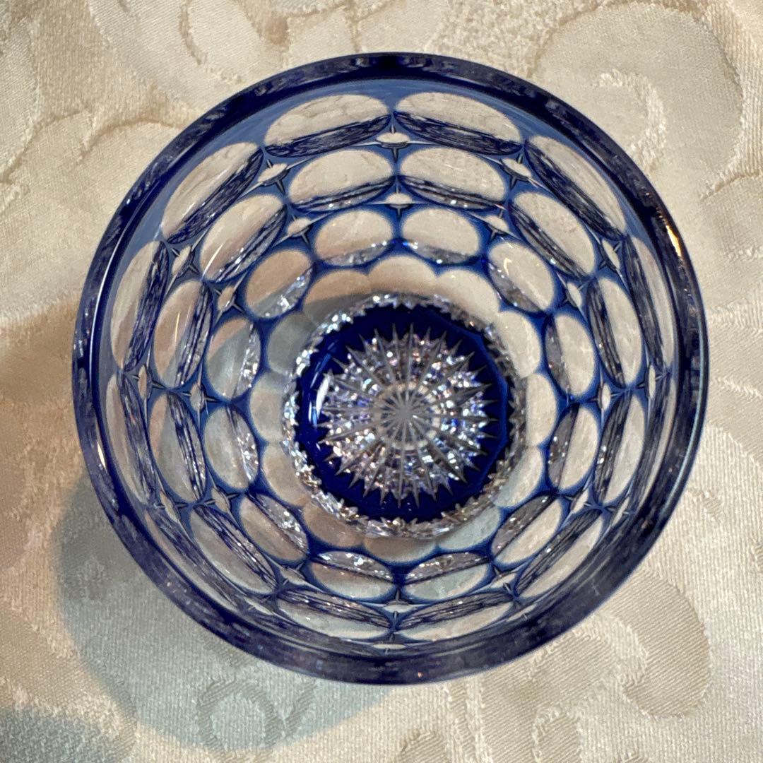江戸切子　カガミクリスタル　冷酒杯　「紫陽花」「向日葵」 鍋谷聡作　伝統工芸品