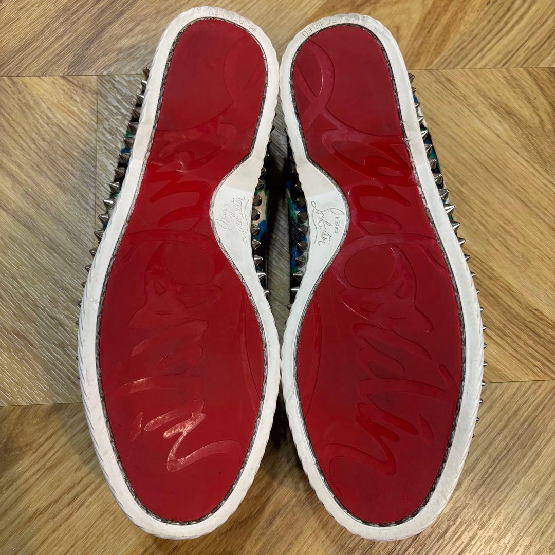 【美品】クリスチャンルブタン ヒョウ柄 ハラコ ローファー 約24cm 赤ソール