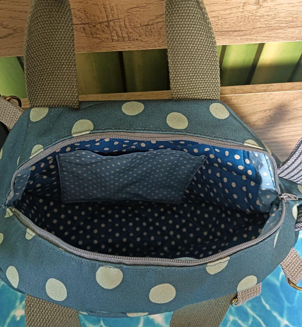 フグ　ショルダーバッグ　ポーチ　セット　ハンドメイド　河豚　ドット　水玉