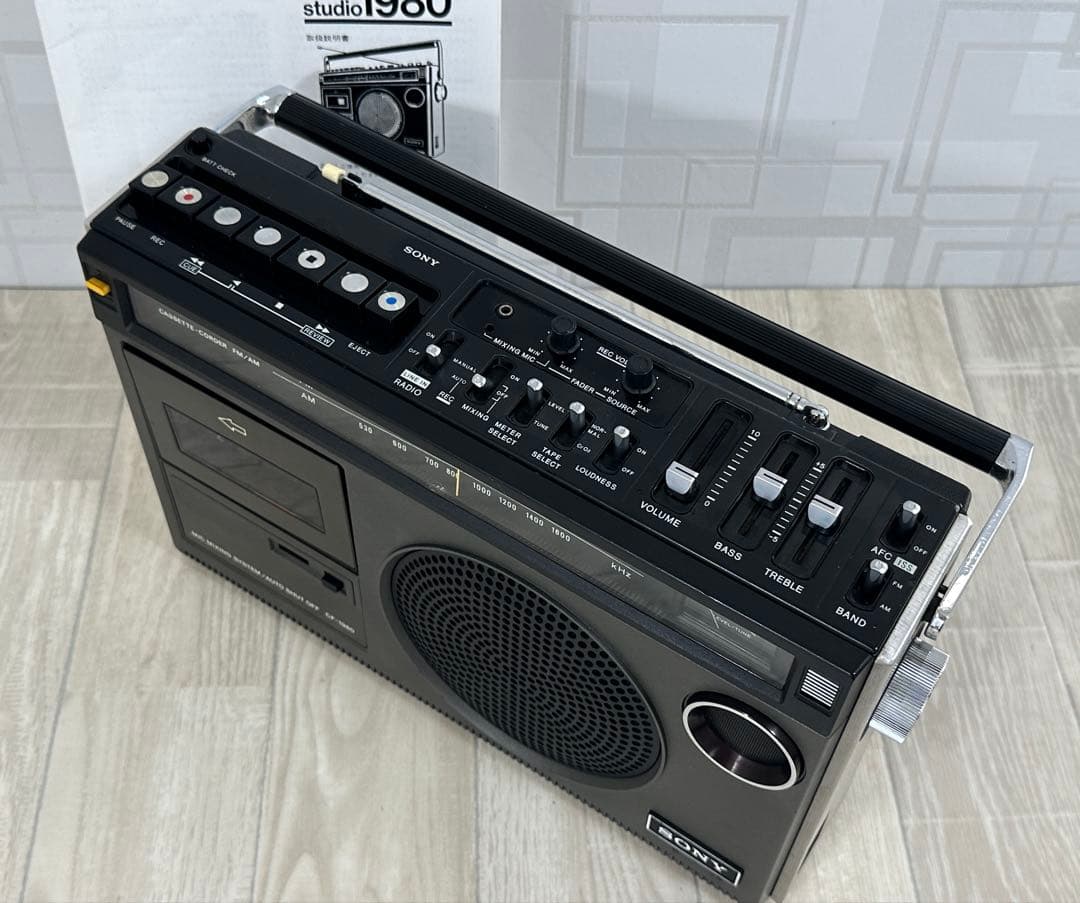 レトロ希少名機SONY ソニー ラジカセ CF-1980カセットレコーダー動作品