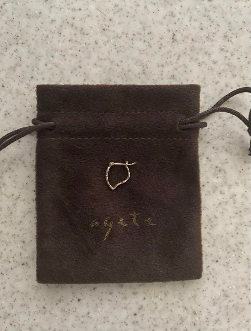 ★agete k10 透かしフープピアス 片耳★