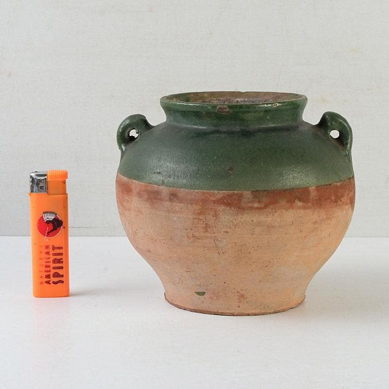 中国　漢緑釉　双耳壷　Z　9746