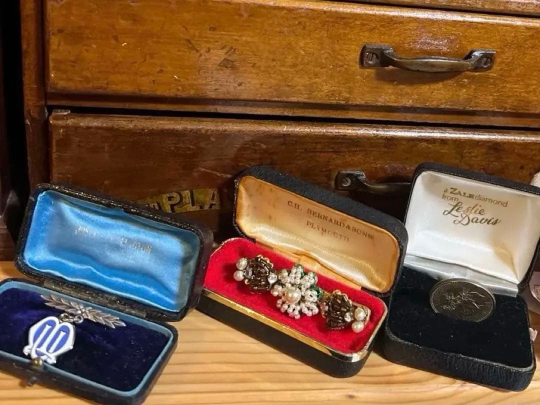 アンティーク、ブロカントジュエリーボックス3点