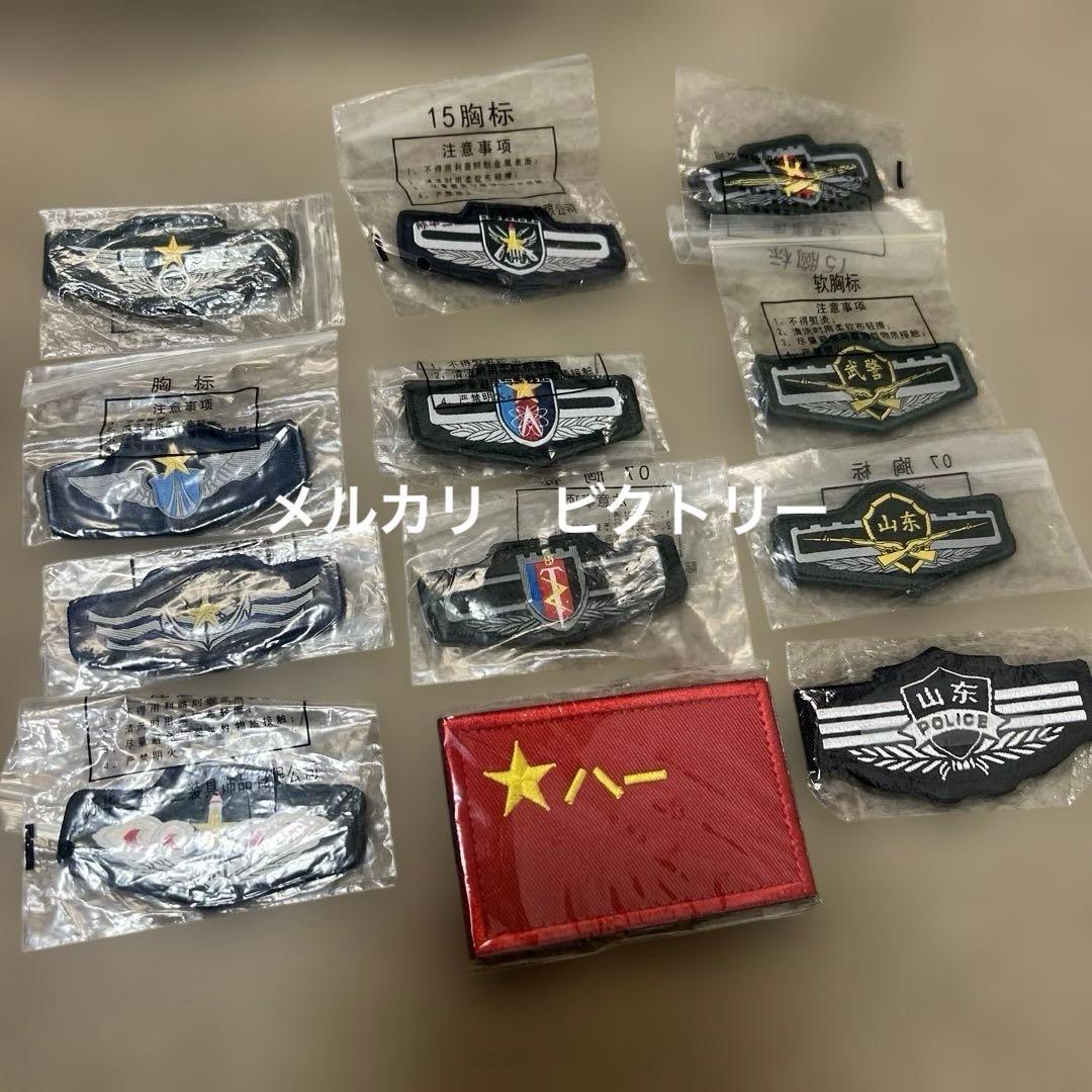 国家機密　現役中国人民解放軍　胸章部隊章ミリタリーパッチ 12枚フルセット
