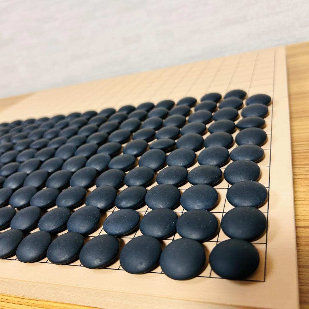 懐志作碁笥 蛤碁石 那智黒石 35~36号 白180個 + 黒179個 囲碁