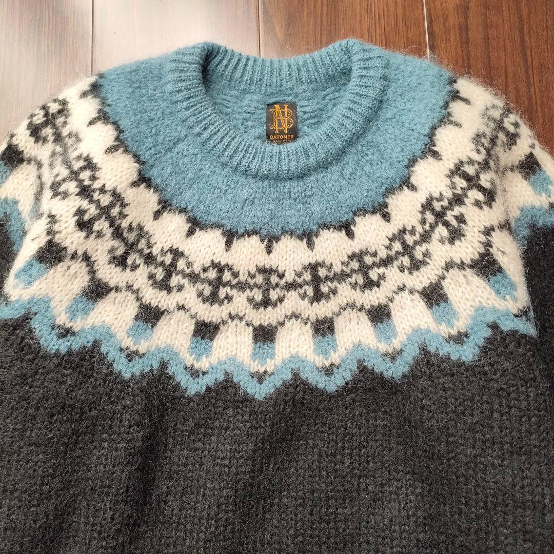美品　BATONER ノルディック柄　モヘア　アルパカ　ニット　ノルディック