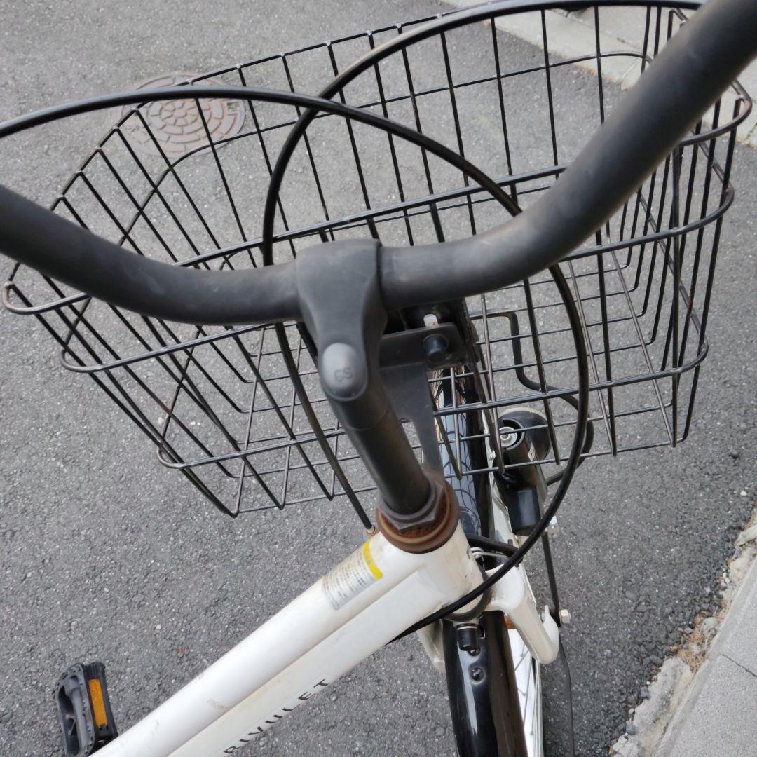 シティサイクル 白色フレーム 黒色サドル
