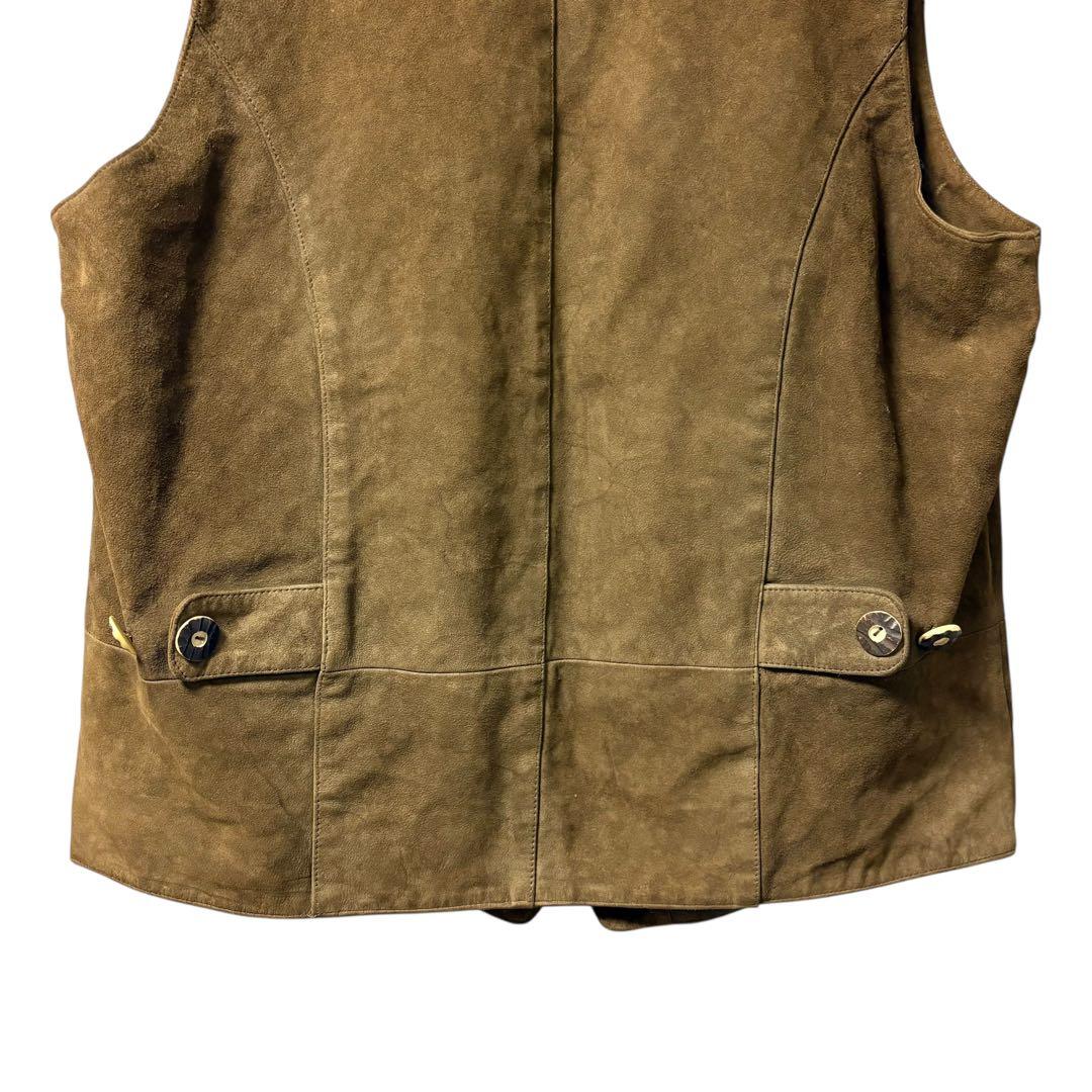 Sunagawa【希少】90sユーロ古着スエードレザーベストアラベスク刺繍