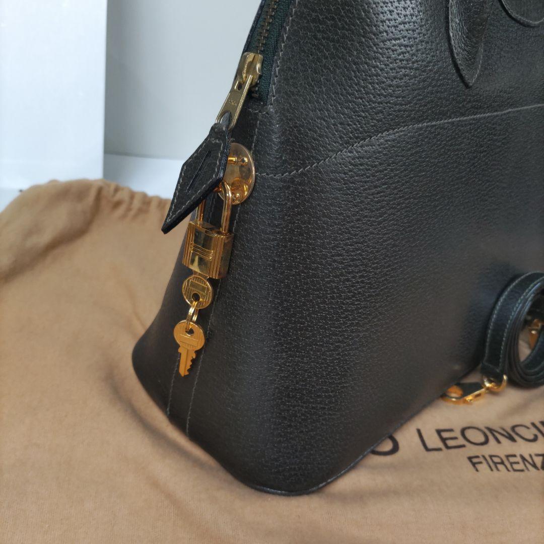 LEONCINI ダークブラウン ハンドバッグ