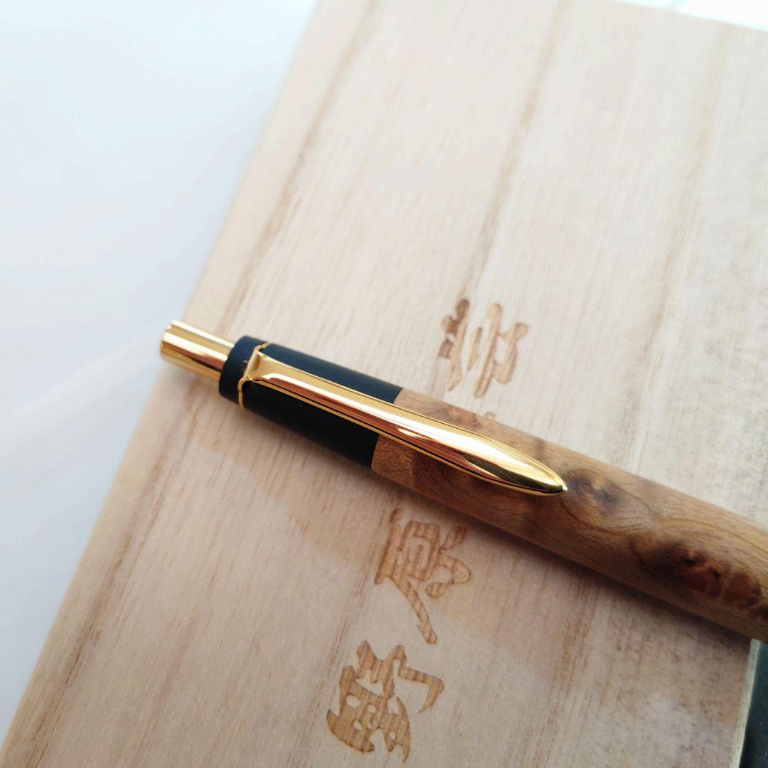【野原工芸】マーブルウッド シャープペンシル（旧型／ゴールド）