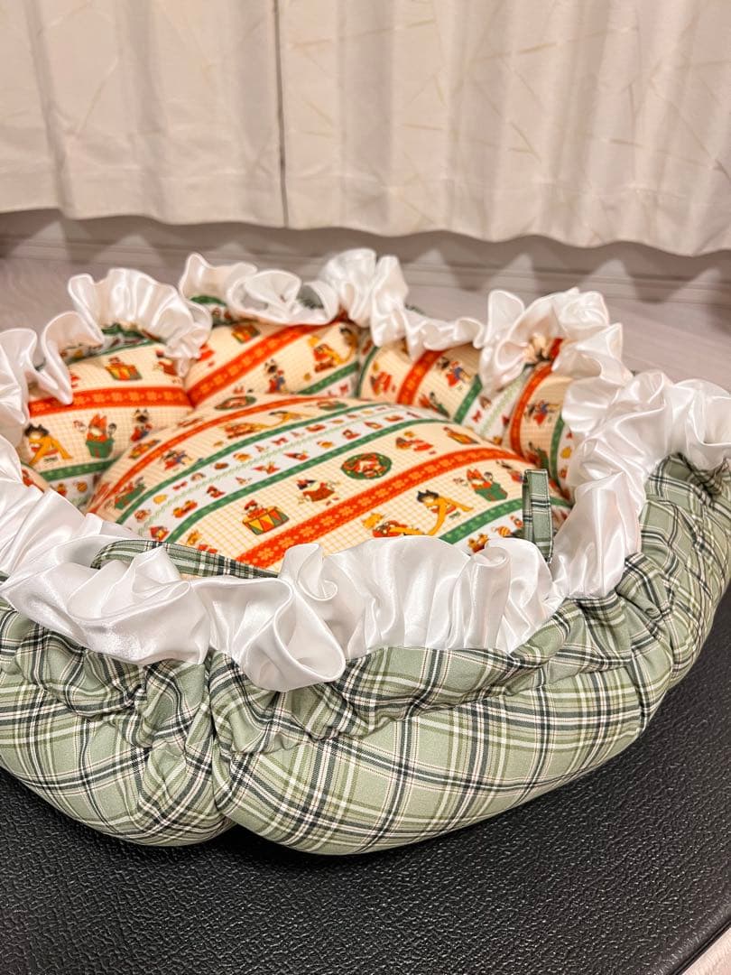 撮影道具インテリア小物 花柄猫用ベッド 犬用ベッド厚手