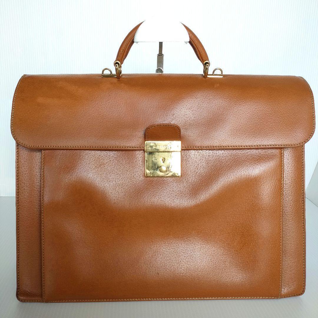 GUCCI 2way ビジネスバッグ ショルダー 肩がけ レザー ハンドバッグ