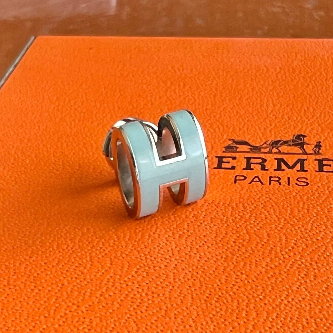 HERMES エルメス 片耳用 ターコイズブルー 希少色
