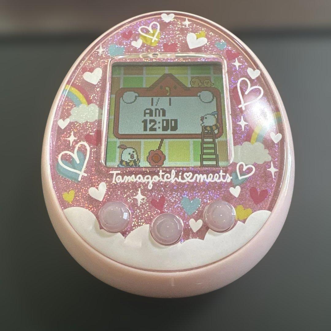 【美品】 たまごっちみーつ　メルヘン　ピンク　ストラップ付き　動作確認済