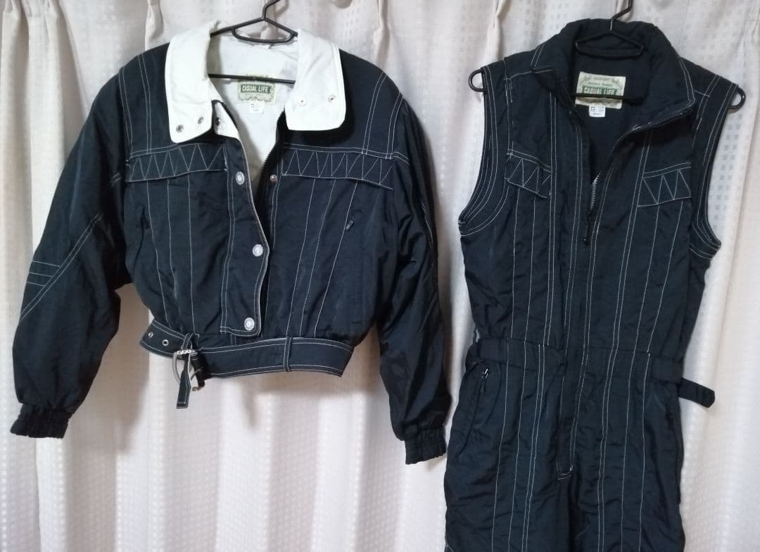 ノースリーブ ジャンプスーツ つなぎ&ジャンパーセット フード付き