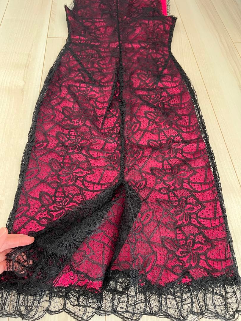 刺繍 レース ノースリーブドレス