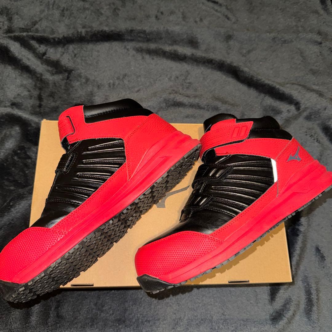 [極美品] Mizuno 安全靴 ブラック/レッド