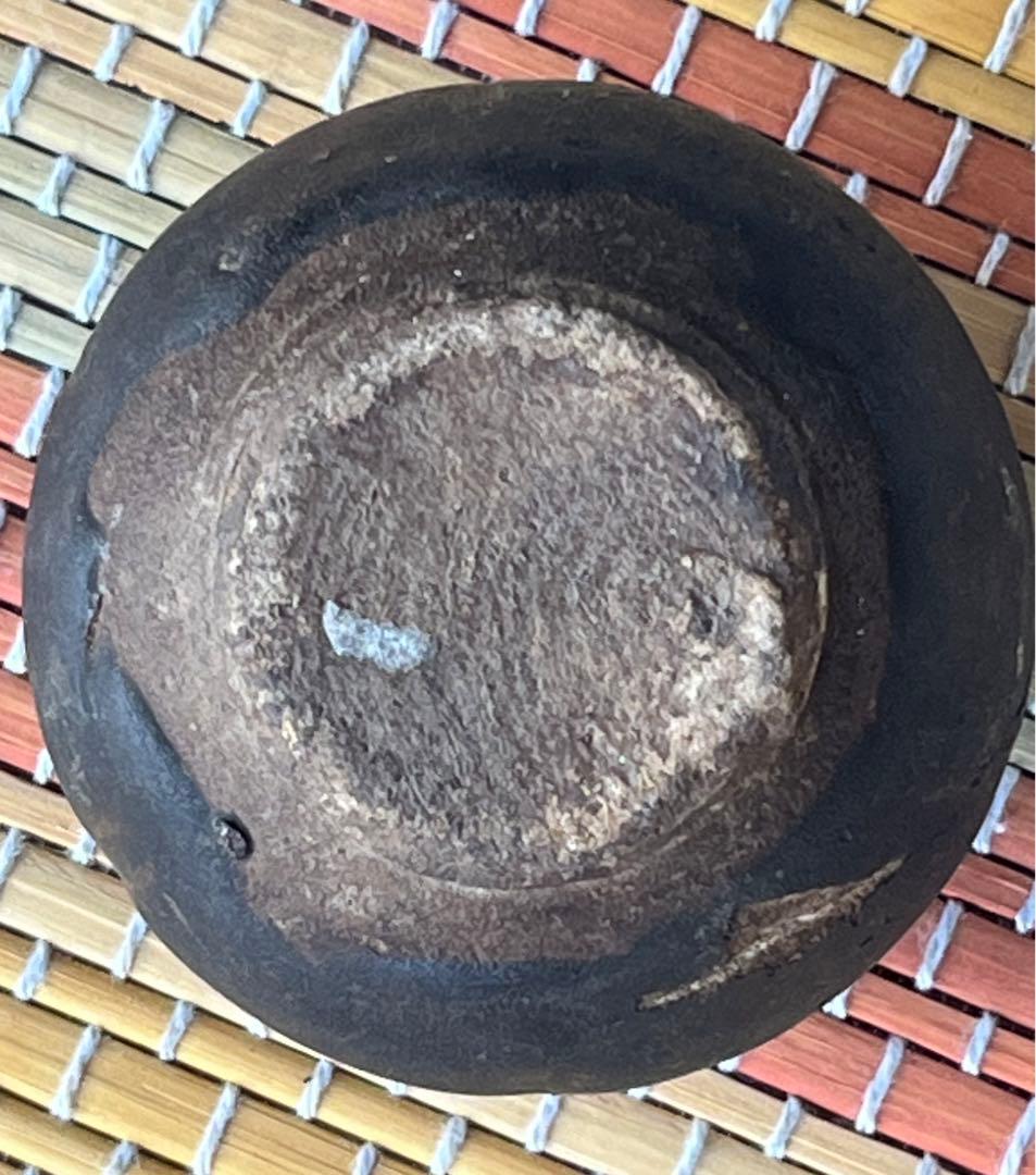 クメール黒釉刻線文壺　 12～13世紀遺跡発掘品カンボジア　埋蔵文化財 貴重標本