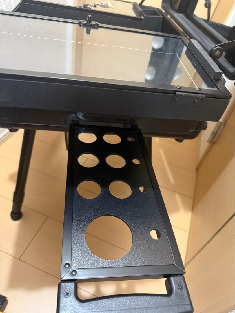 プロ用　持ち運び式　メイクボックス　キャリーケース　ブラック　女優ミラー