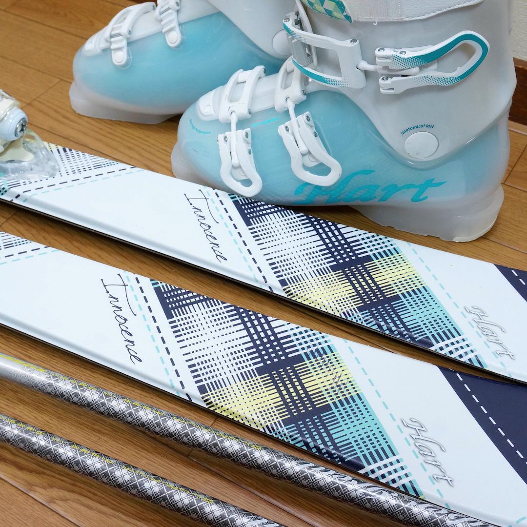 メンテ済 140cm 靴25.5cm HART レディース スキーセット