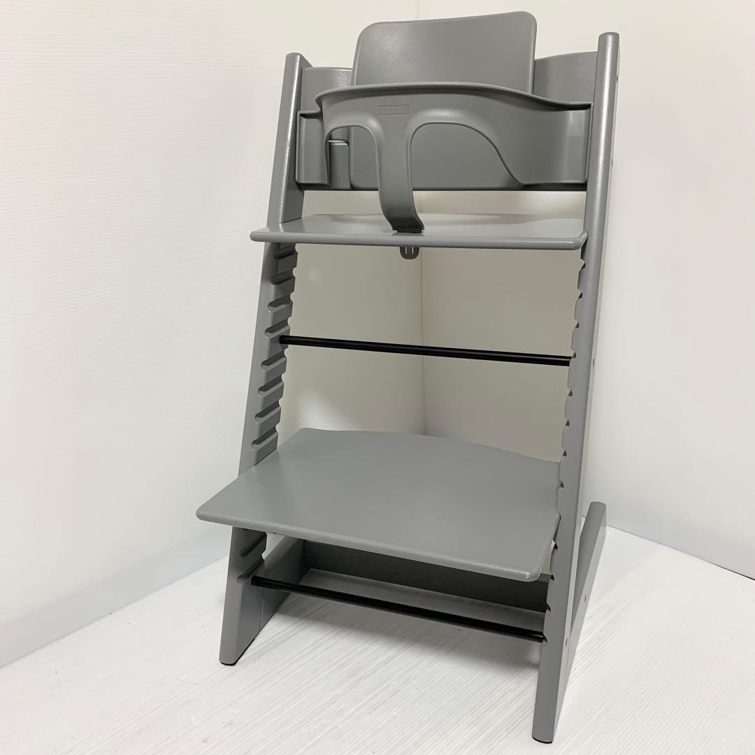 美品 ストッケ トリップトラップ グレー シリアル4 ベビーセット