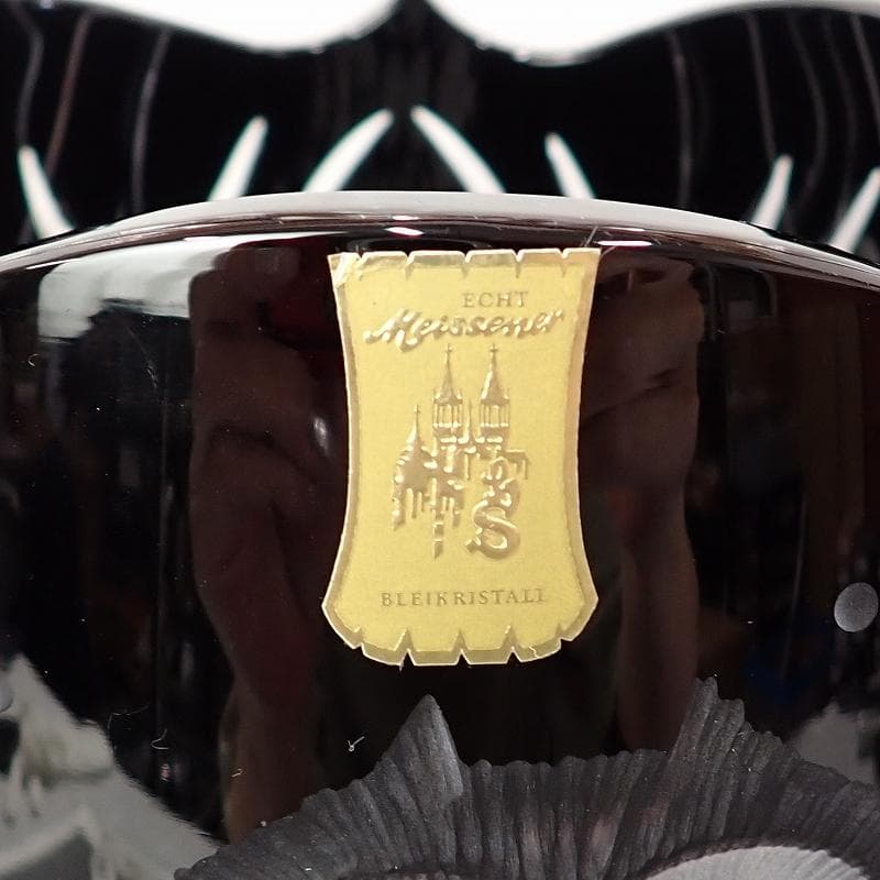 RU-5232　マイセン　クリスタル　フクロウ彫刻　大花瓶　約25㎝