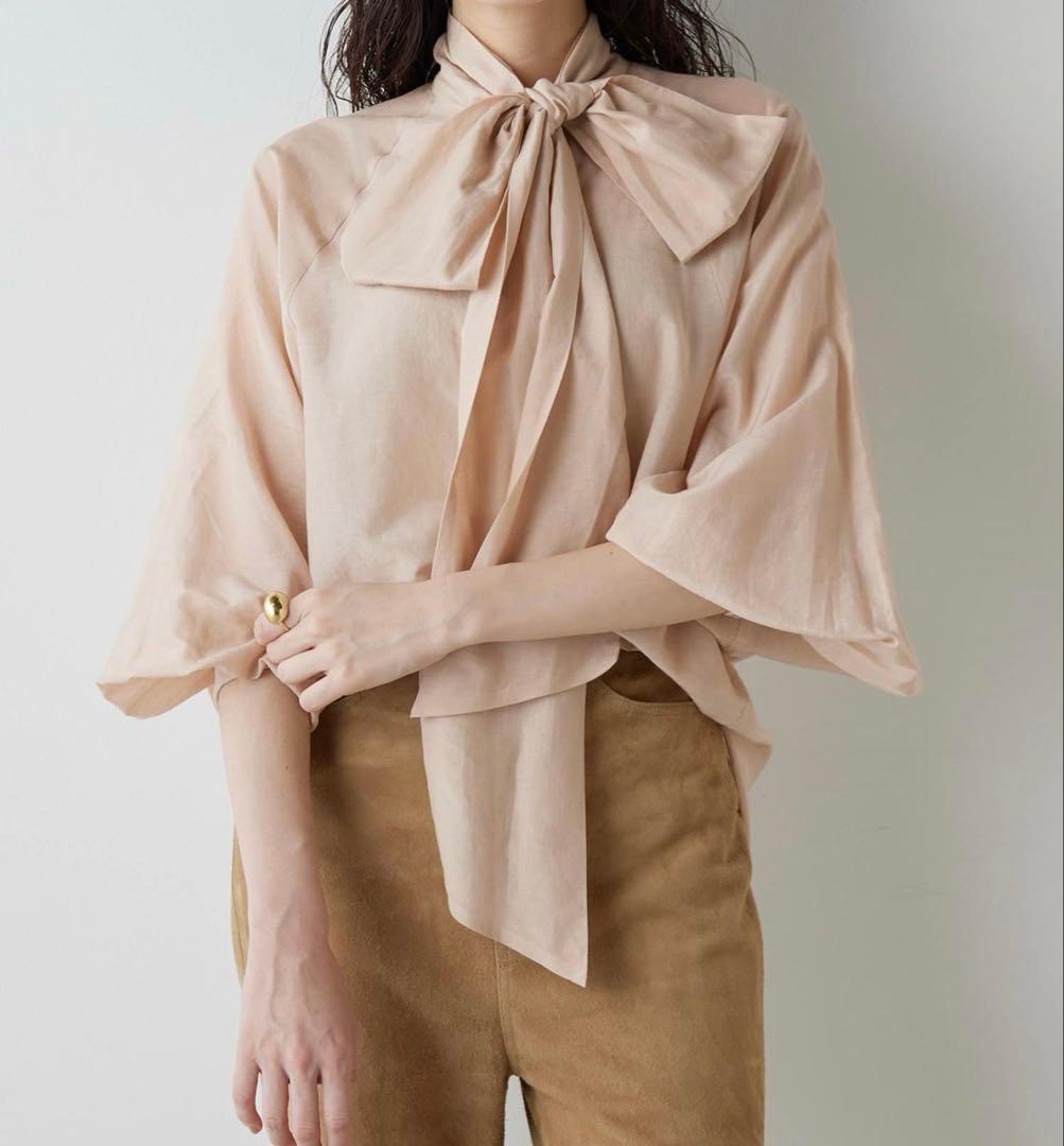 ウィムガゼット　シルクローンボウタイブラウス