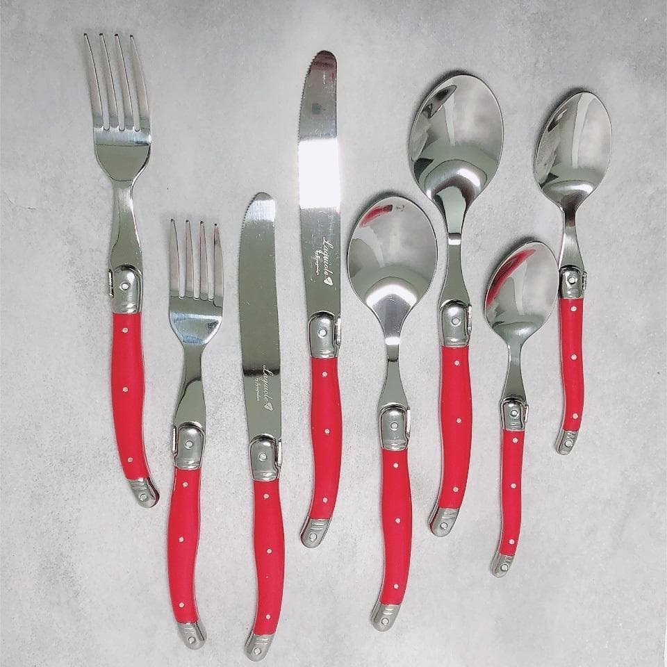 【数量限定】LAGUIOLE ラギオール カトラリー 34本セット レッド 赤